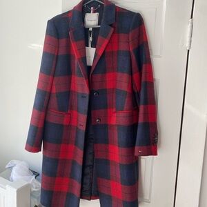 Tommy Hilfiger Wool Blend Coat, New with Tags, Check Wool Blend